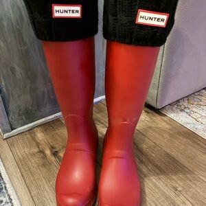 Hunter Bold Red Waterproof Boots